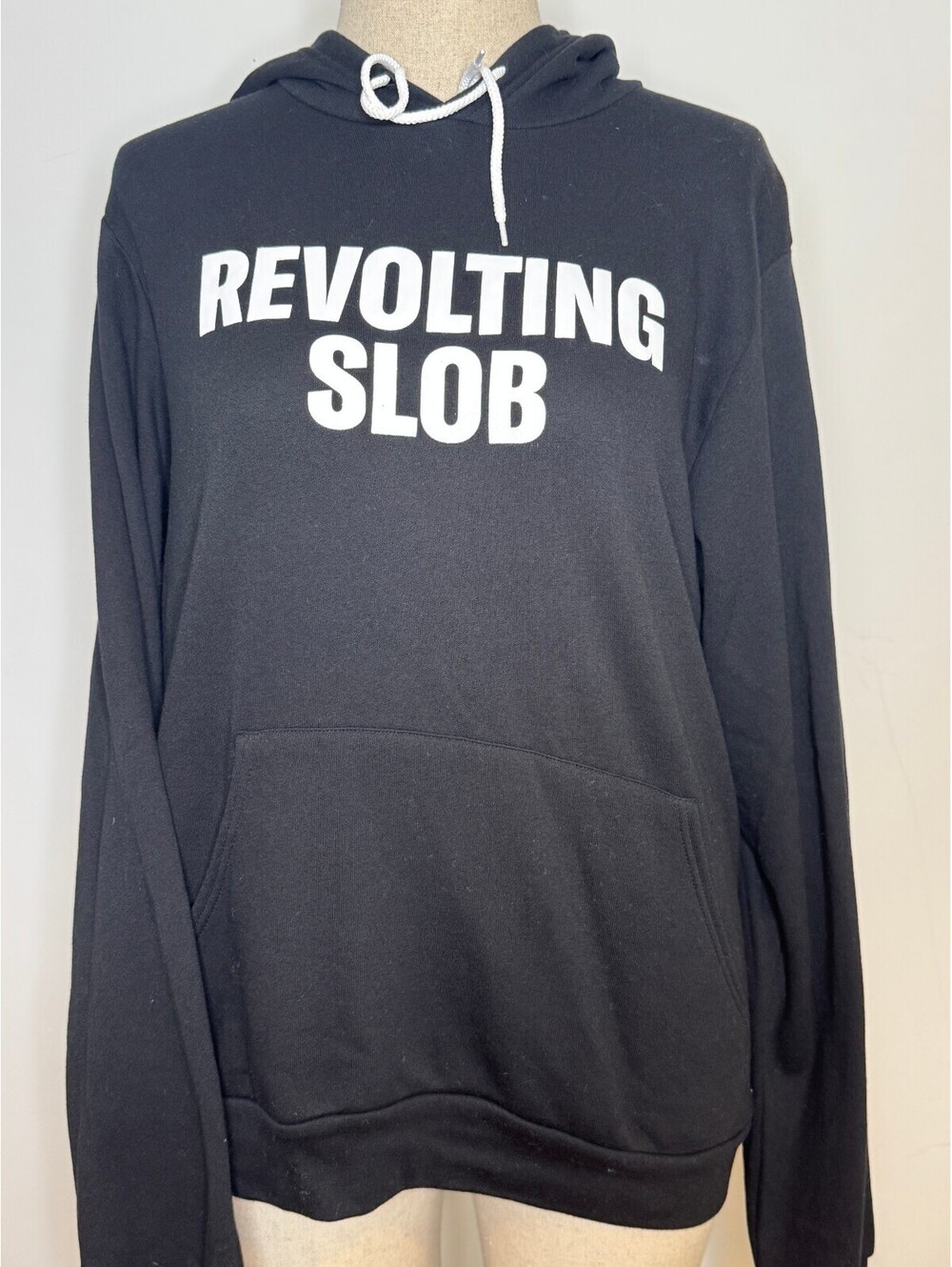 "Revolting Slob" black pullover hoodie released by Crooked Media - XL
